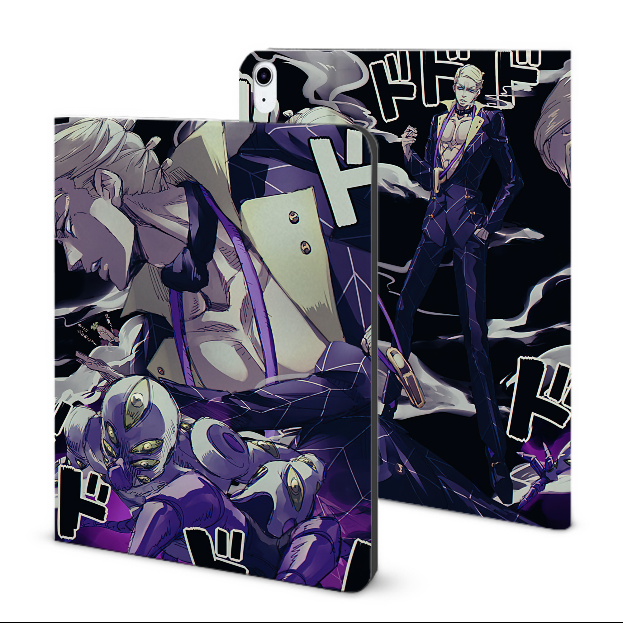 （画像用） ジョジョの奇妙な冒険 JoJo's Bizarre Adventure IPad ケース ブック型 PUレザー TPU 耐衝撃 軽量 薄型 ペン収納なし 全面保護 IPad 各モデル対応